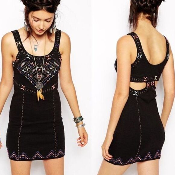 Free People Song of the South Bodycon Mini Dress M - Picture 1 of 14